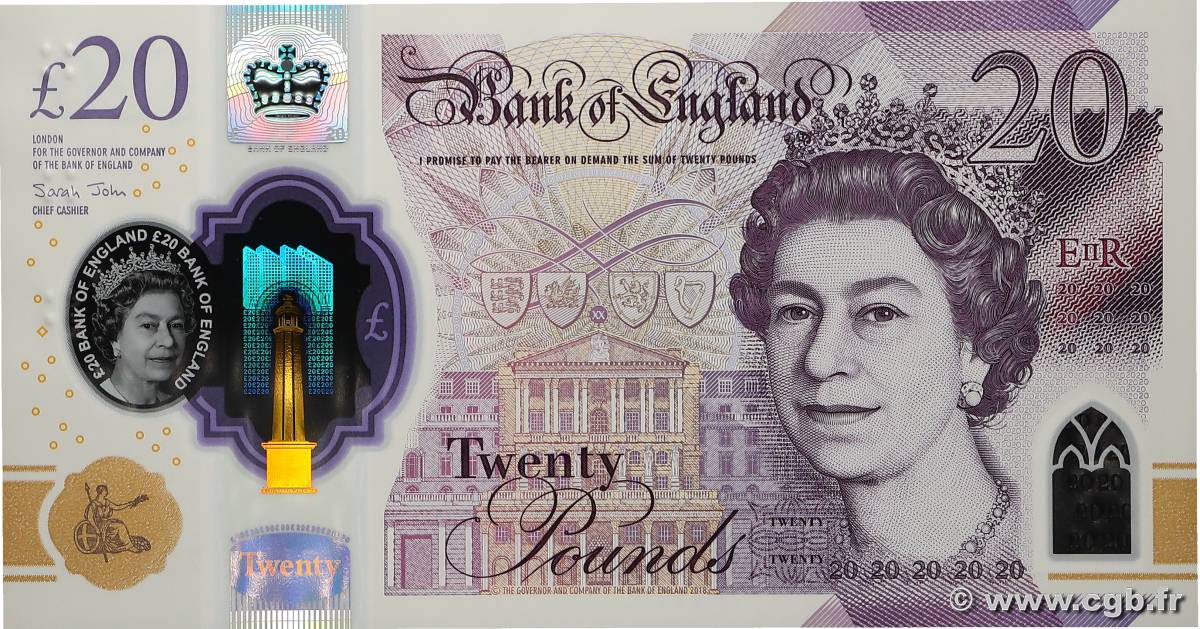 20 Pounds ANGLETERRE  2018 P.396 NEUF