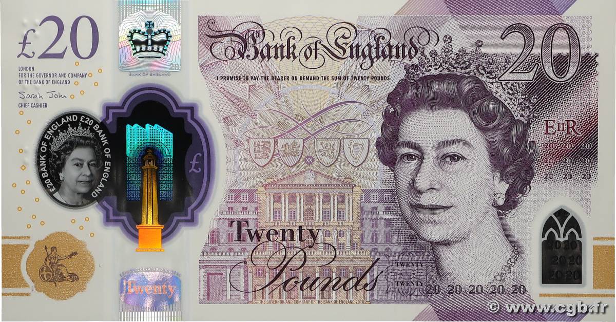 20 Pounds ANGLETERRE  2018 P.396 NEUF