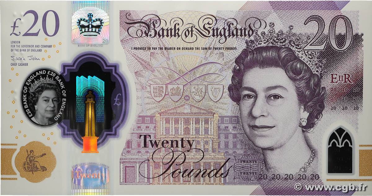 20 Pounds ENGLAND  2018 P.396 UNC