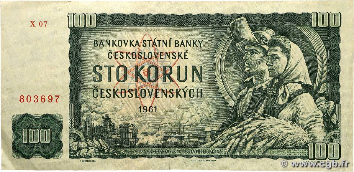 100 Korun TCHÉCOSLOVAQUIE  1961 P.091i TTB+