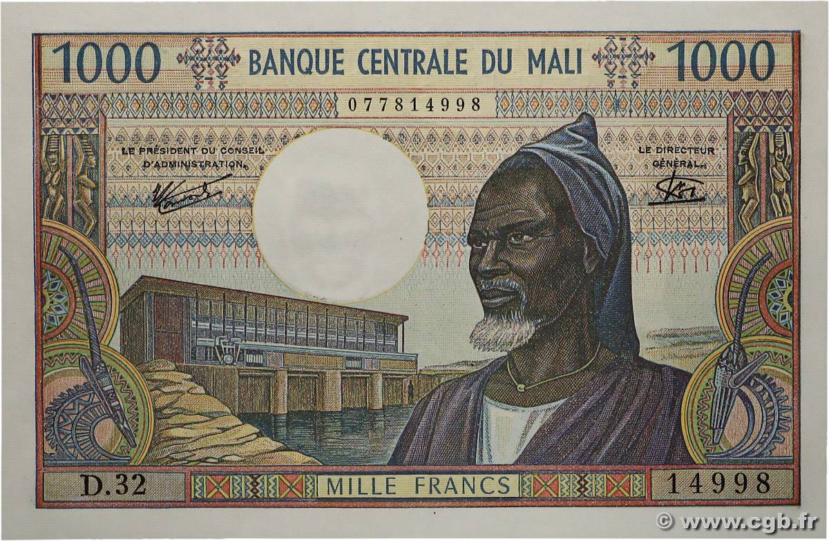 1000 Francs MALI  1970 P.13e SPL