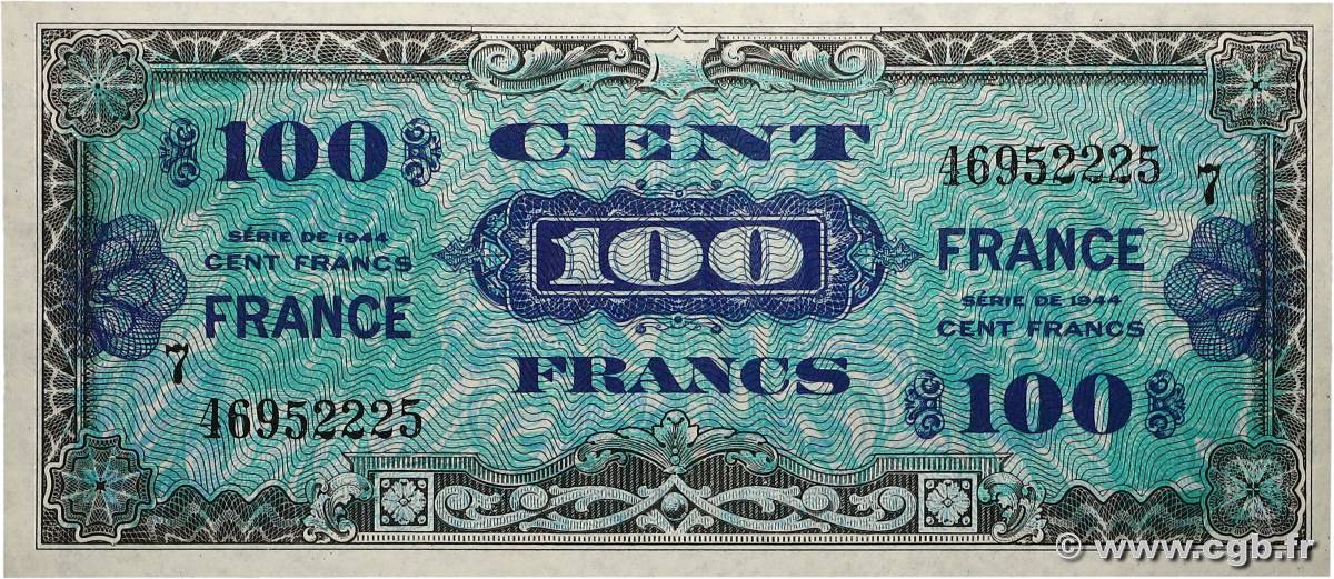100 Francs FRANCE FRANCE  1945 VF.25.07 XF+