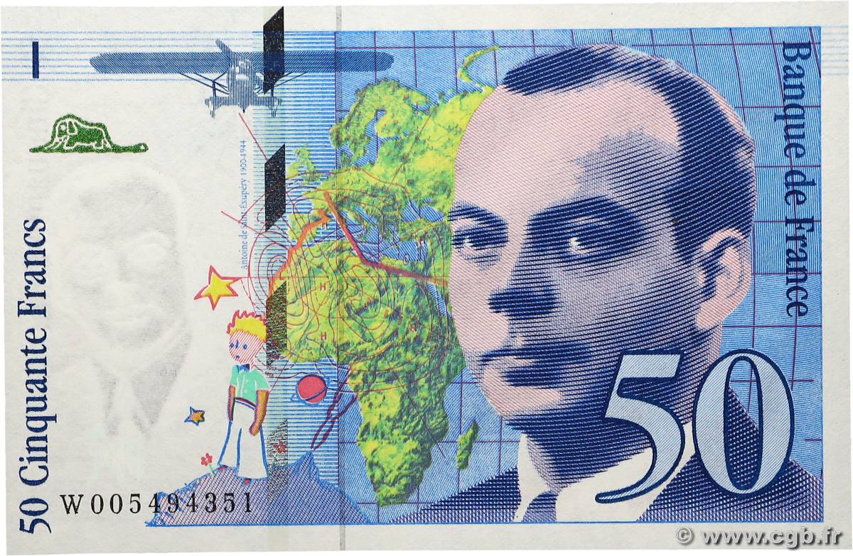 50 Francs SAINT-EXUPÉRY FRANCE  1993 F.72.02 UNC