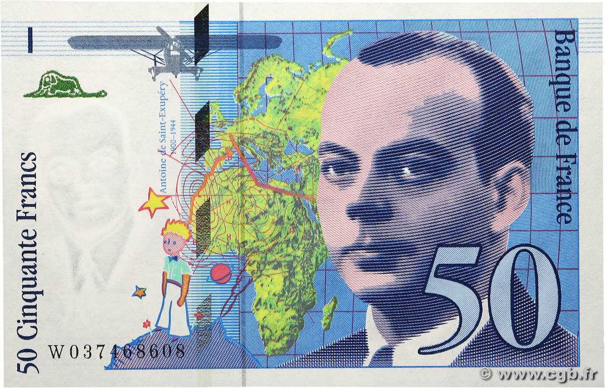 50 Francs SAINT-EXUPÉRY modifié FRANCE  1997 F.73.04 UNC