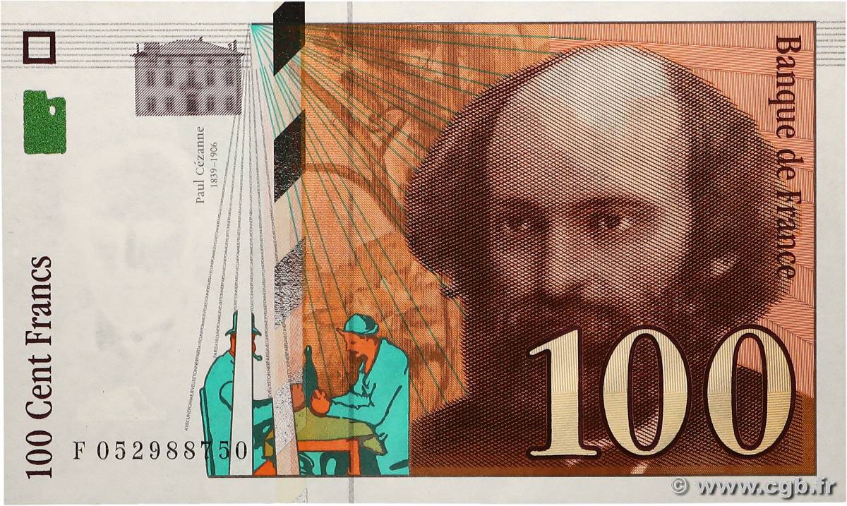 100 Francs CÉZANNE FRANCE  1998 F.74.02 UNC