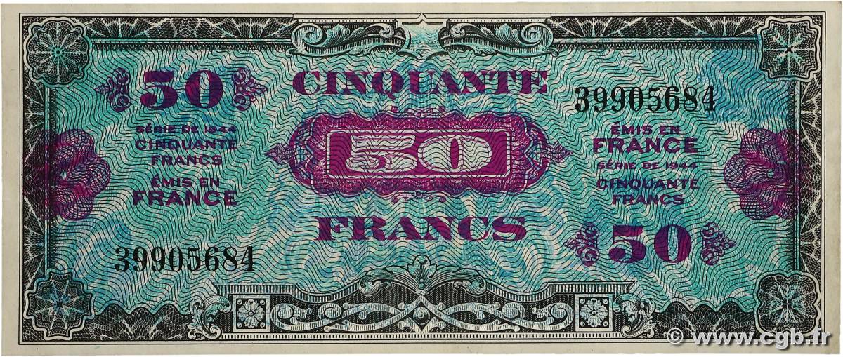 50 Francs DRAPEAU FRANCIA  1944 VF.19.01 MBC