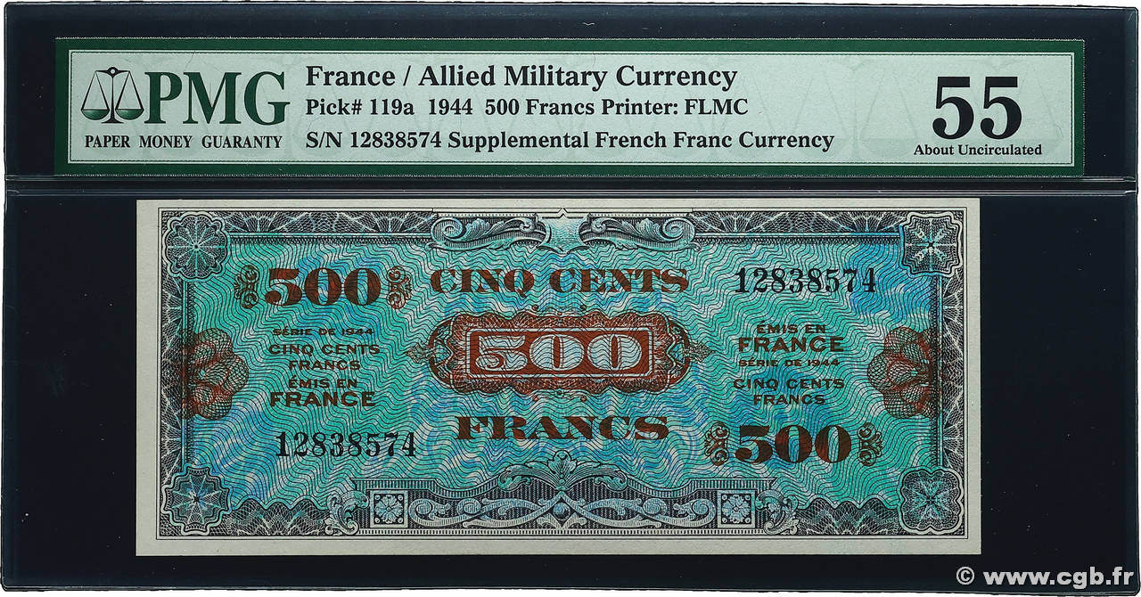 500 Francs DRAPEAU FRANCE  1944 VF.21.01 SPL
