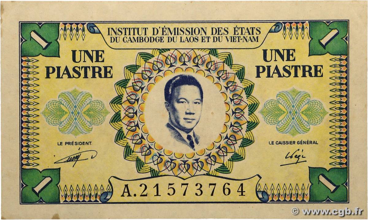 1 Piastre - 1 Riel INDOCHINA  1953 P.093 EBC