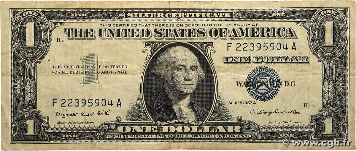 1 Dollar ÉTATS-UNIS D AMÉRIQUE  1957 P.419a TB