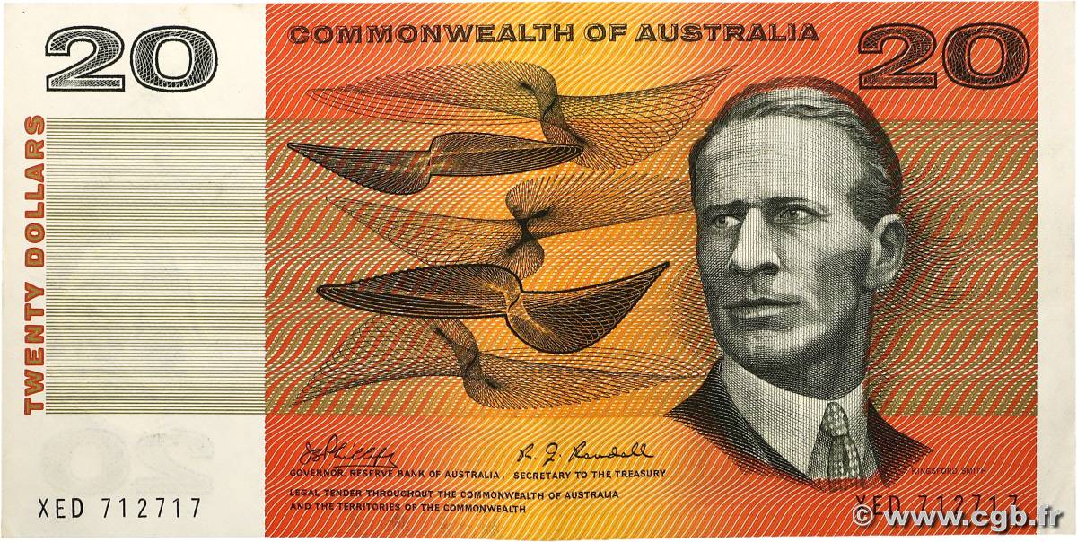 20 Dollars AUSTRALIE  1972 P.41c TTB+