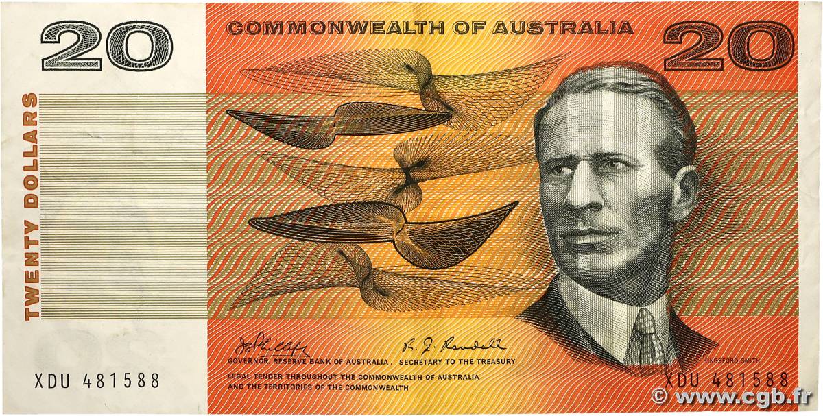 20 Dollars AUSTRALIE  1972 P.41c TTB