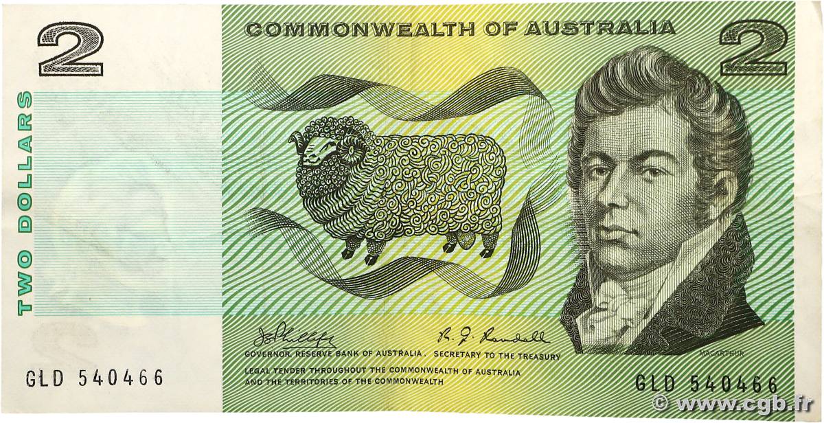 2 Dollars AUSTRALIE  1966 P.38c TTB+