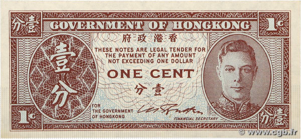 1 Cent HONG KONG  1945 P.321 NEUF