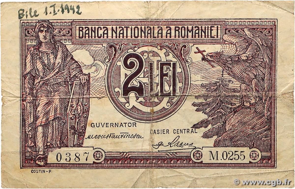 2 Lei ROUMANIE  1937 P.039a B+