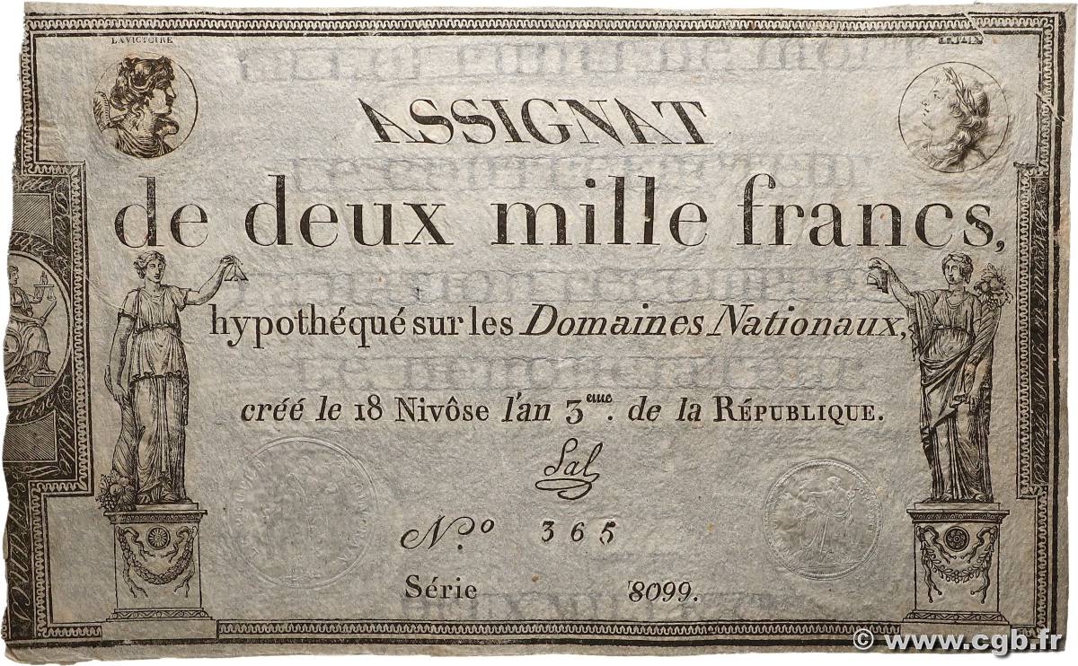 2000 Francs FRANCE  1795 Ass.51a SUP+