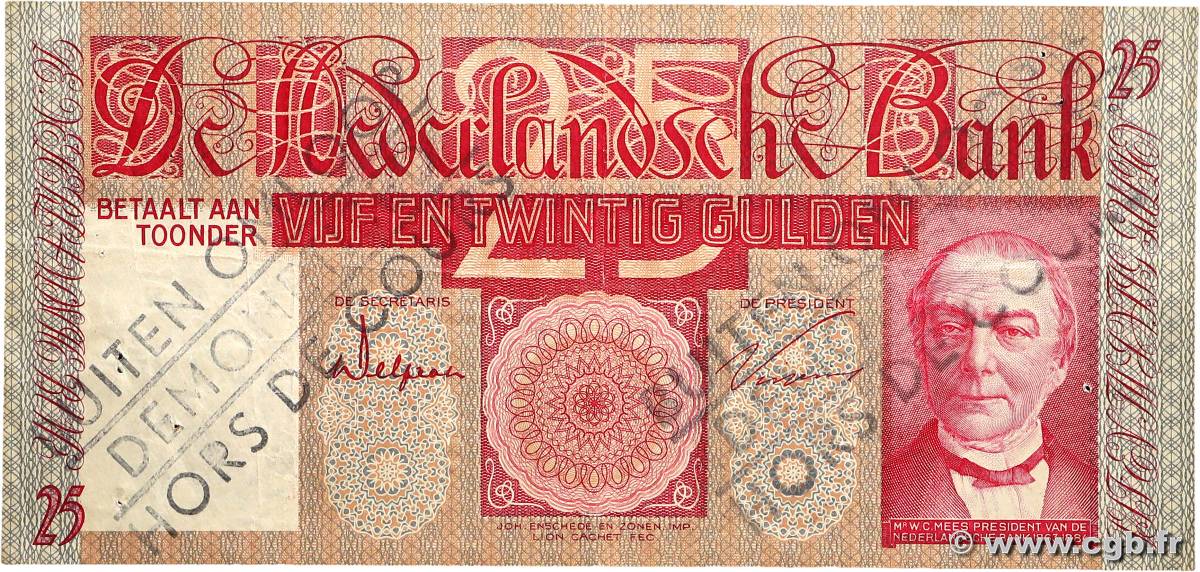 25 Gulden Annulé PAYS-BAS  1931 P.050 TTB
