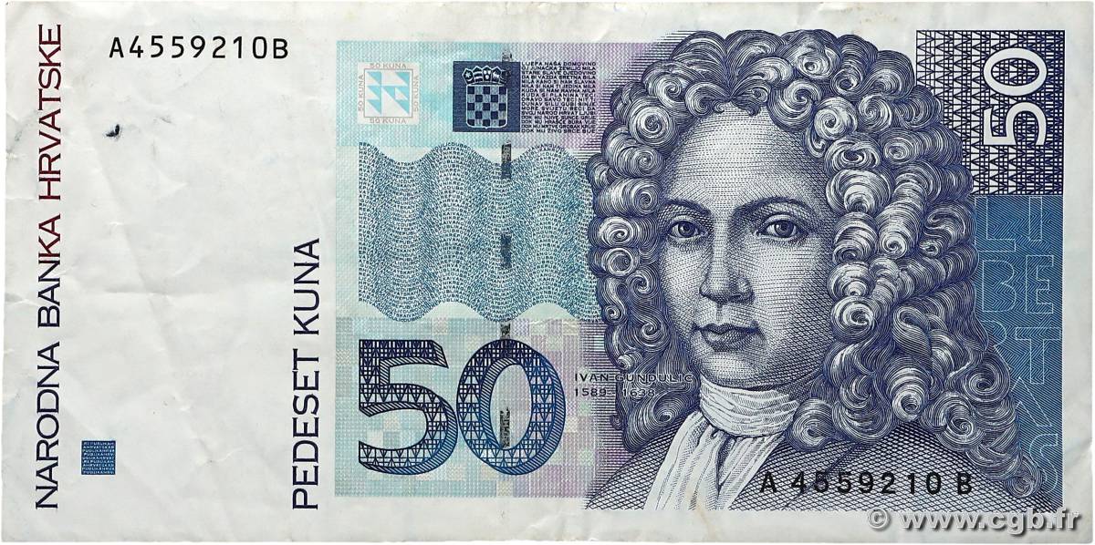 50 Kuna CROATIE  1993 P.31a pr.TTB