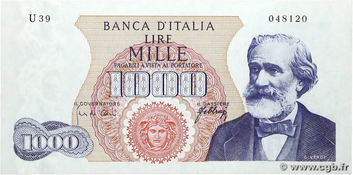 1000 Lire ITALIA  1966 P.096d SC
