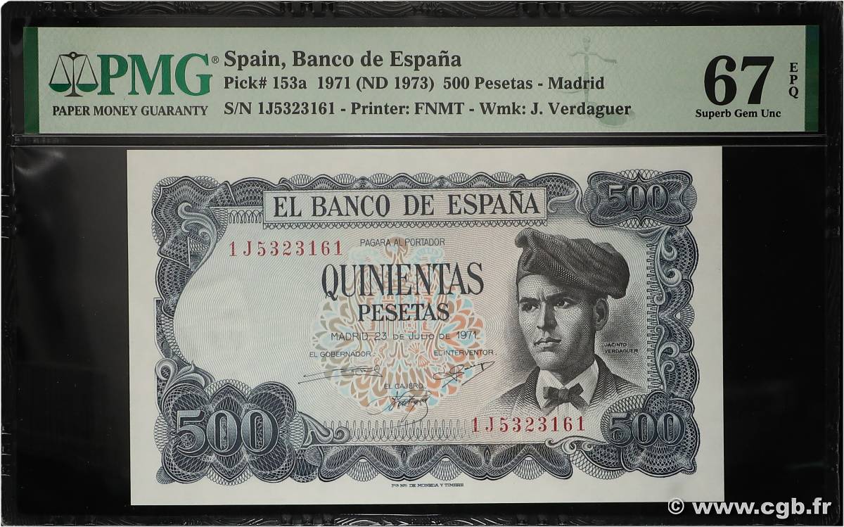 500 Pesetas ESPAÑA  1971 P.153a FDC