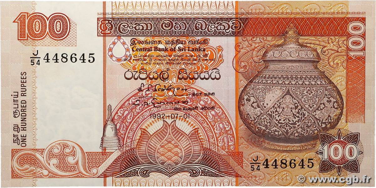 100 Rupees SRI LANKA  1992 P.105a UNC