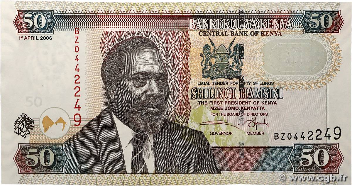 50 Shillings KENYA  2006 P.47b UNC-