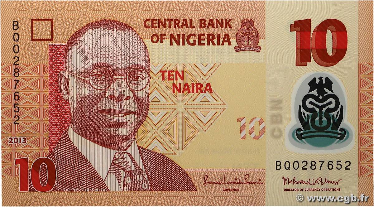 10 Naira NIGERIA  2013 P.39d UNC