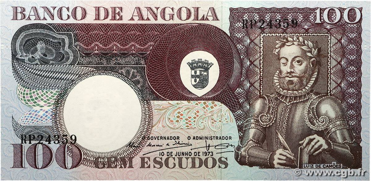 100 Escudos ANGOLA  1973 P.106 UNC