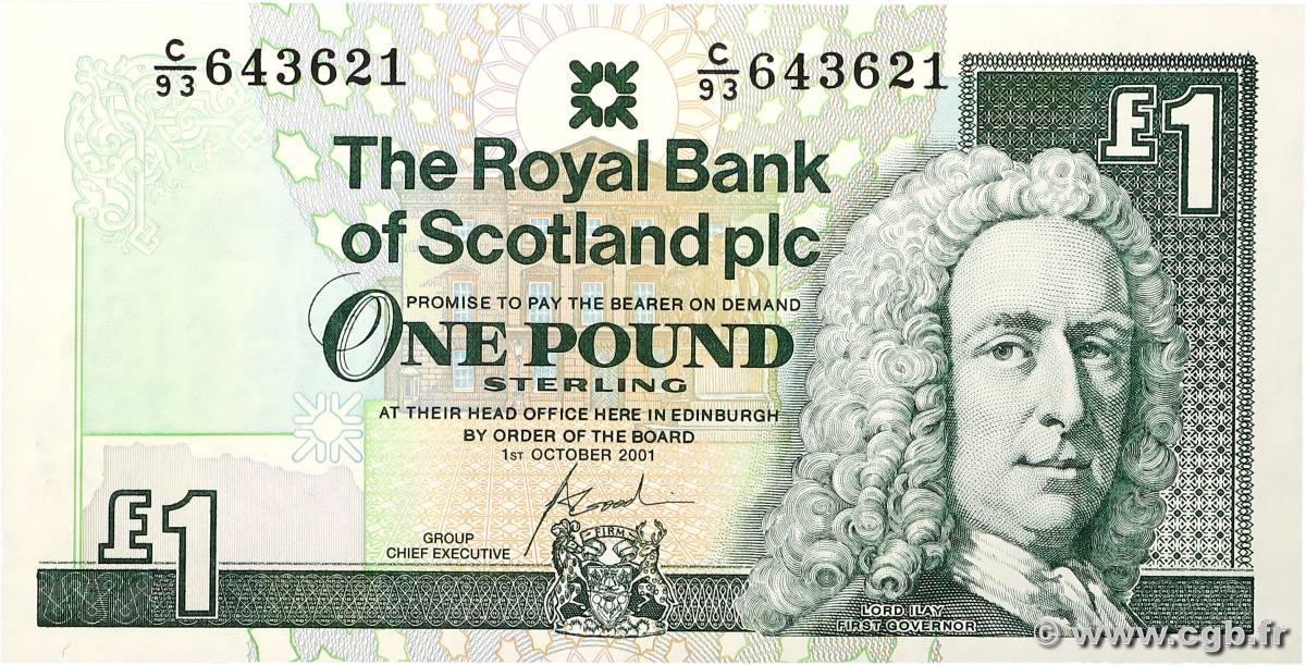 1 Pound ÉCOSSE  2001 P.351e NEUF