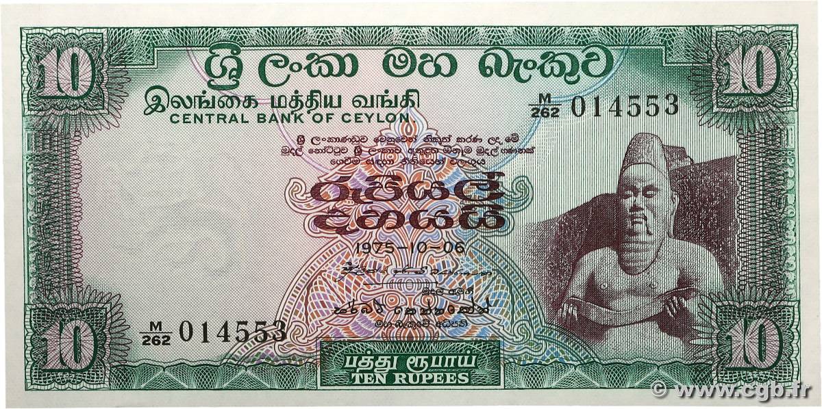 10 Rupees CEYLON  1975 P.074Ab UNC