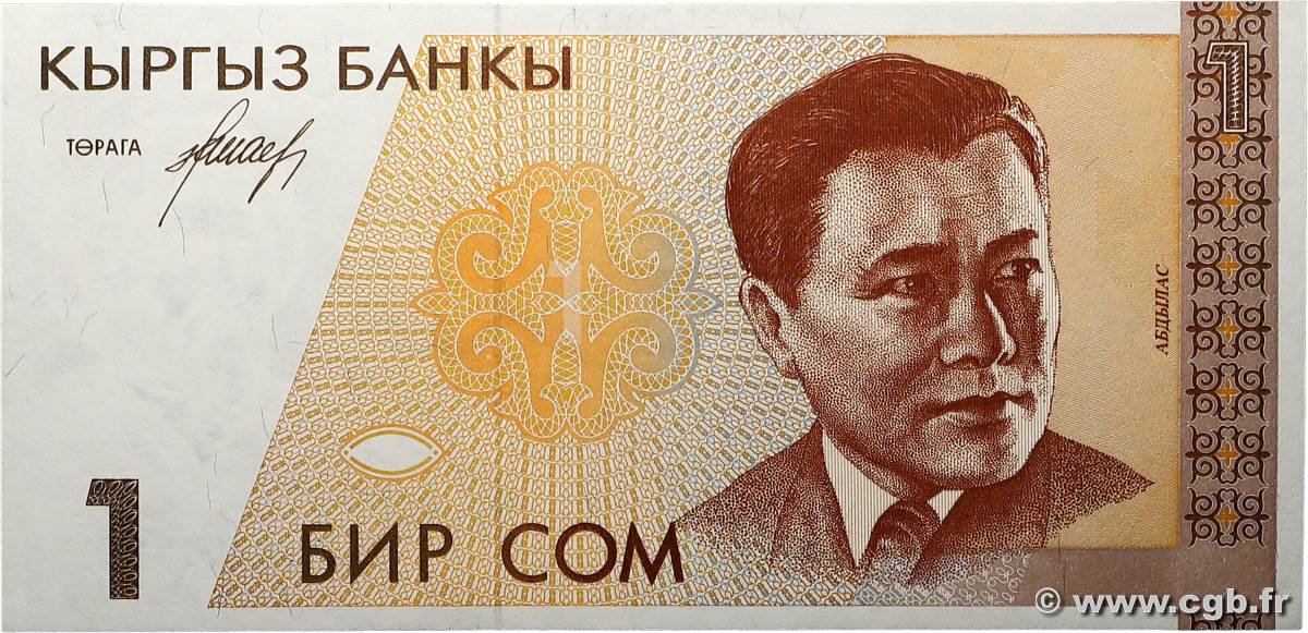 1 Som KYRGYZSTAN  1994 P.07a UNC