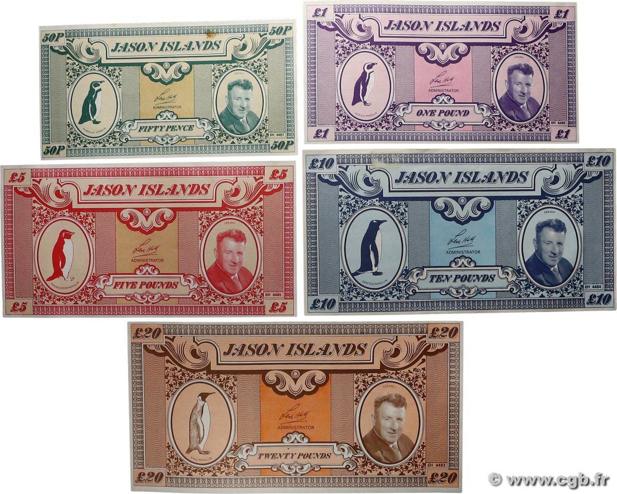 50 Pence au 20 Pounds Lot ILES JASON  1978  SUP à SPL