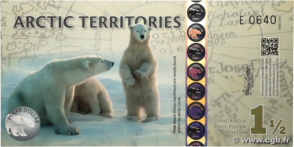 1,5 Polar Dollars ANTARCTIQUE  2014  NEUF