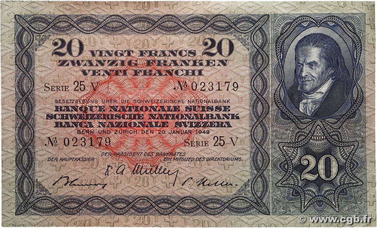 20 Francs SUISSE  1949 P.39q SUP