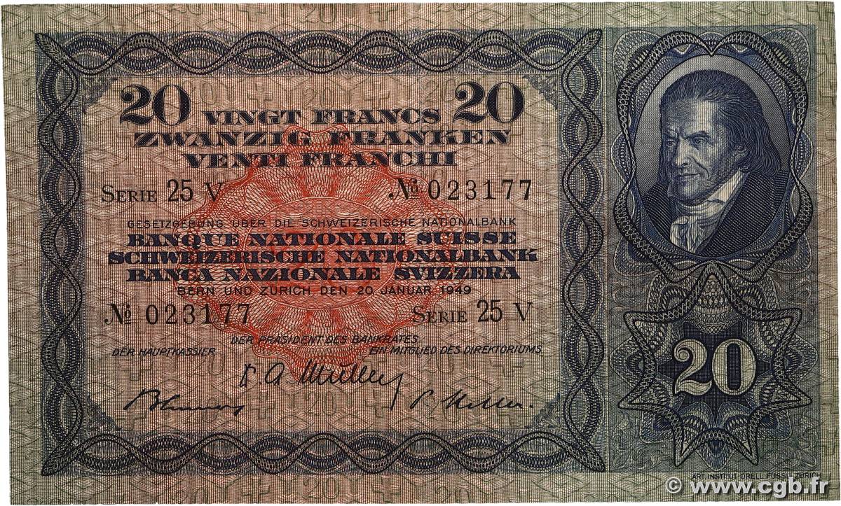 20 Francs SUISSE  1949 P.39q TTB+