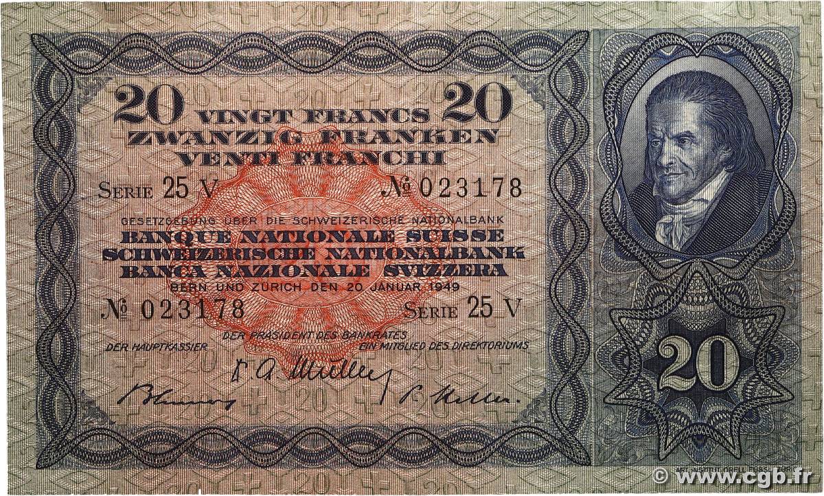 20 Francs SUISSE  1949 P.39q TTB+