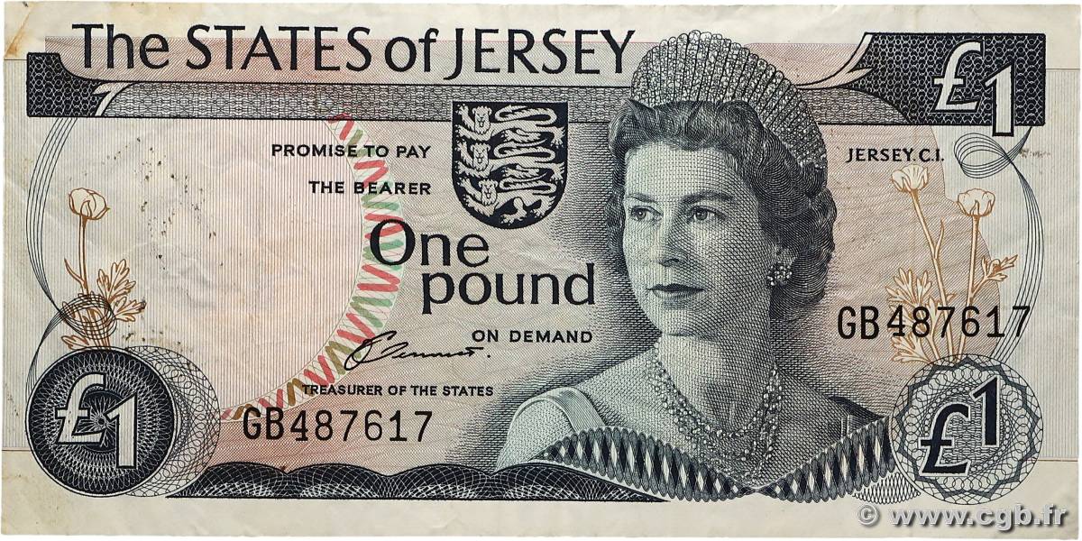 1 Pound JERSEY  1976 P.11a F+