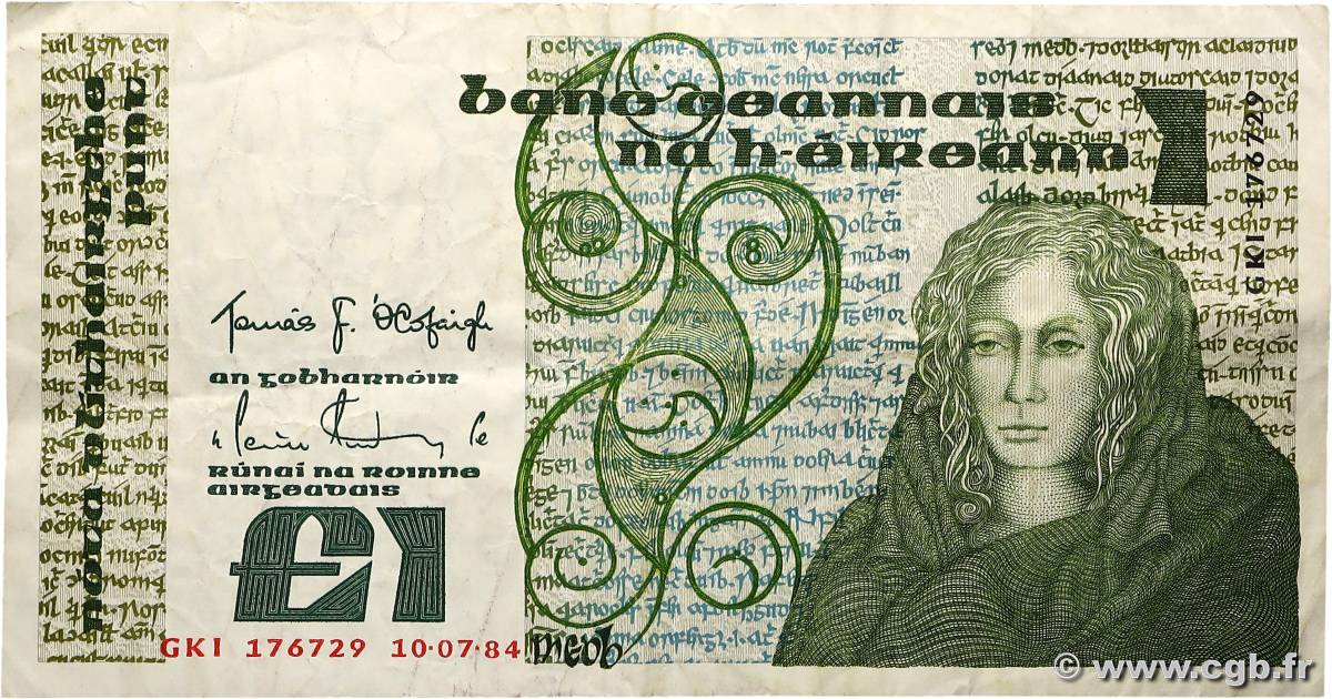 1 Poundaa IRELAND REPUBLIC  1984 P.070c F+