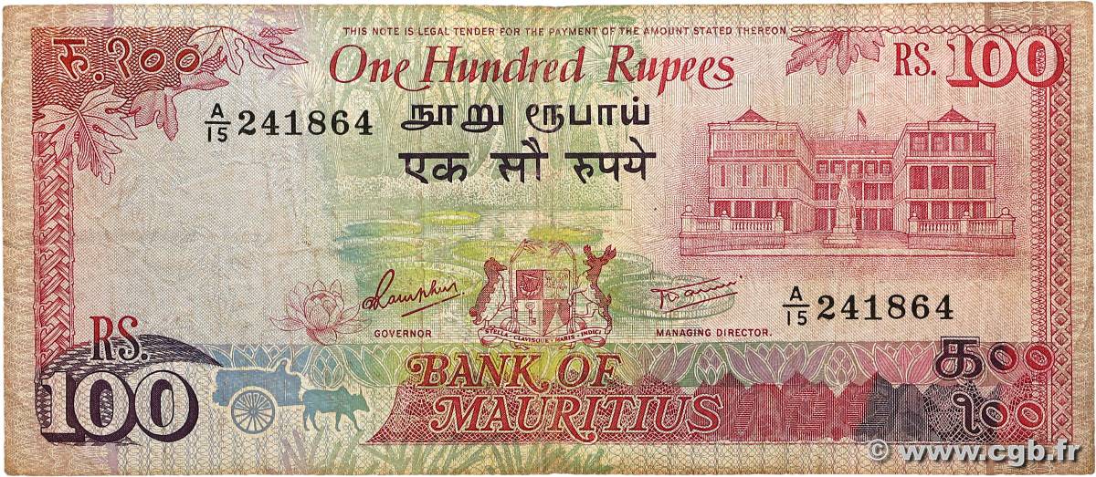 100 Rupees ÎLE MAURICE  1986 P.38 TB