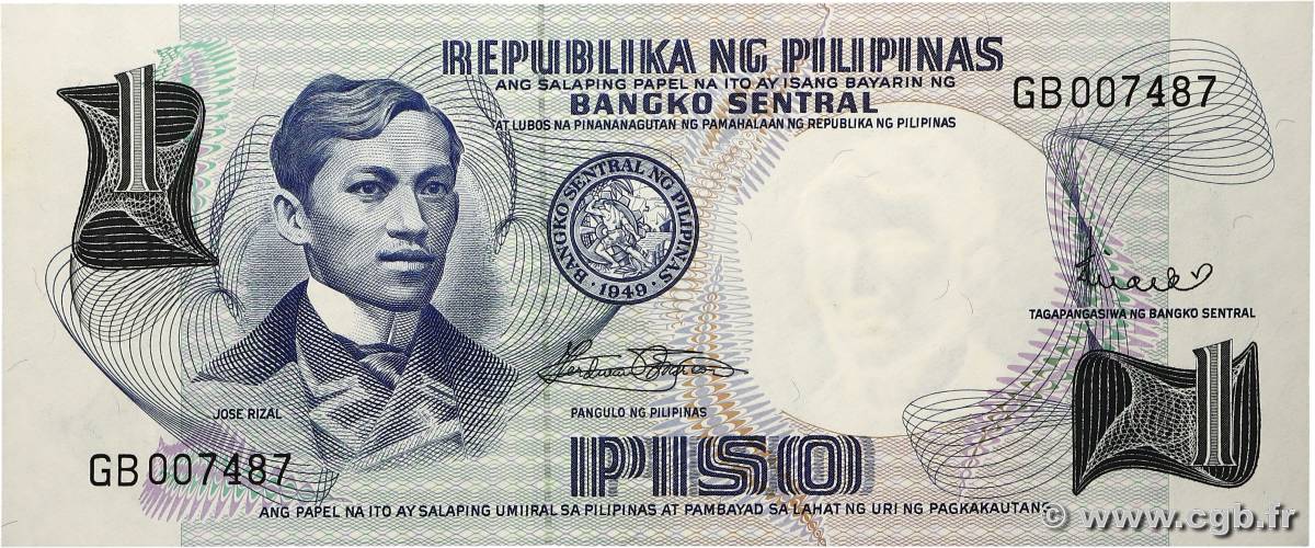 1 Piso FILIPINAS  1969 P.142b FDC