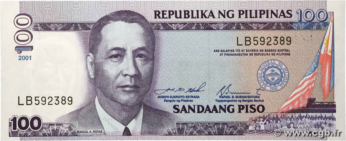 100 Pesos PHILIPPINES  2001 P.184f UNC