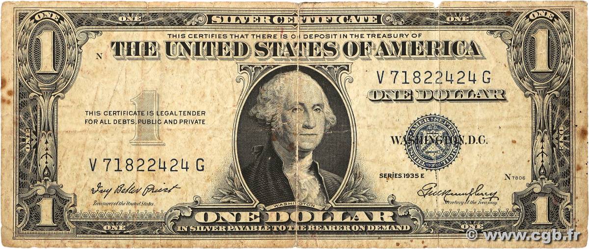 1 Dollar ÉTATS-UNIS D&nbsp;AMÉRIQUE  1935 P.416D2e B+