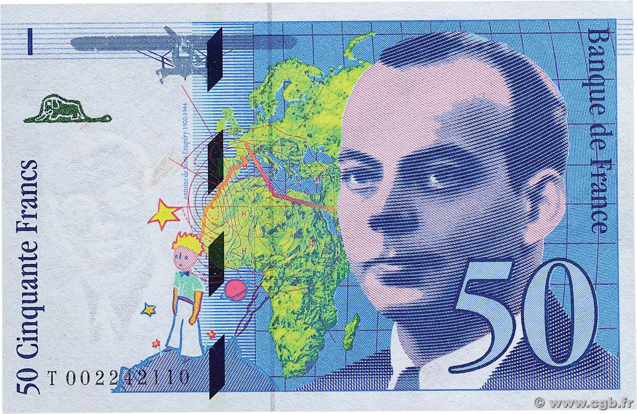 50 Francs SAINT-EXUPÉRY Mouton décalé Fauté FRANCE  1992 F.72f1.01 pr.NEUF