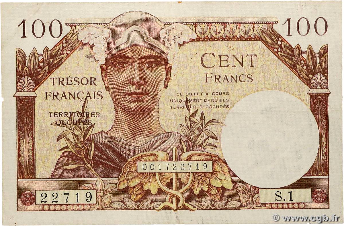 100 Francs TRÉSOR FRANÇAIS FRANCE  1947 VF.32.01 F+