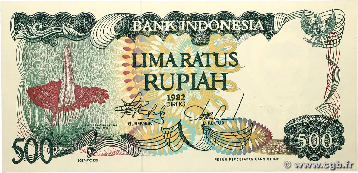 500 Rupiah INDONÉSIE  1982 P.121 pr.NEUF