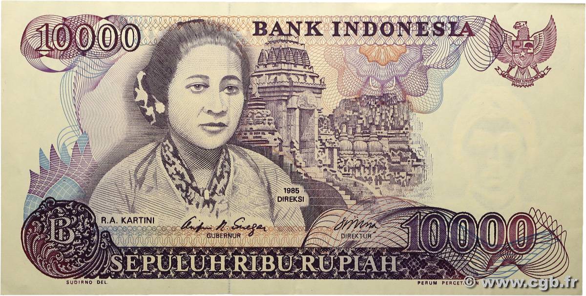10000 Rupiah INDONÉSIE  1985 P.126a SUP+