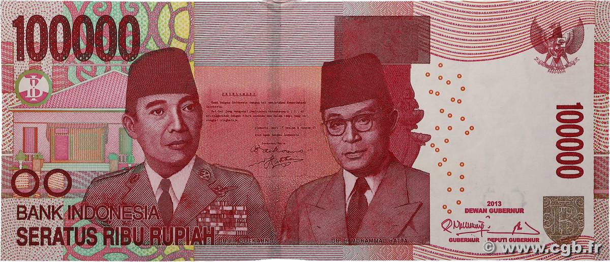 100000 Rupiah INDONESIA  2013 P.153c UNC