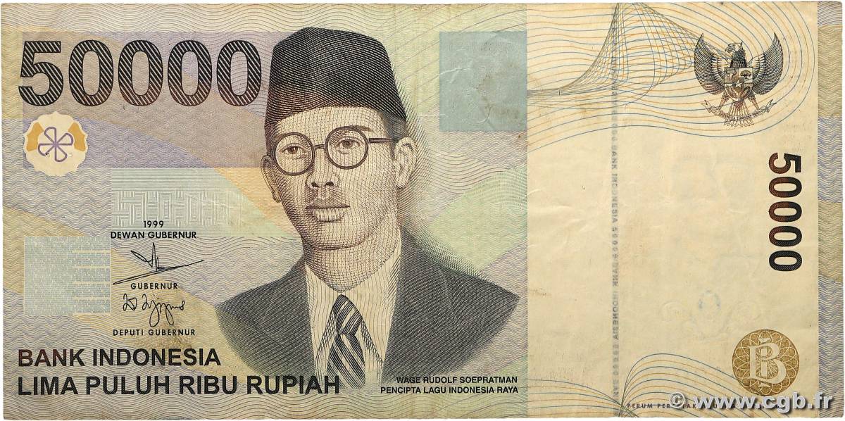 50000 Rupiah INDONESIA  2002 P.139d F