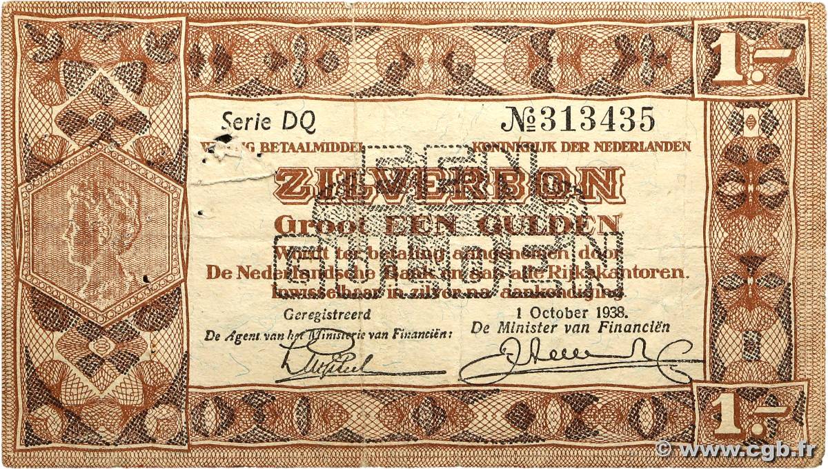 1 Gulden NETHERLANDS  1938 P.061 F