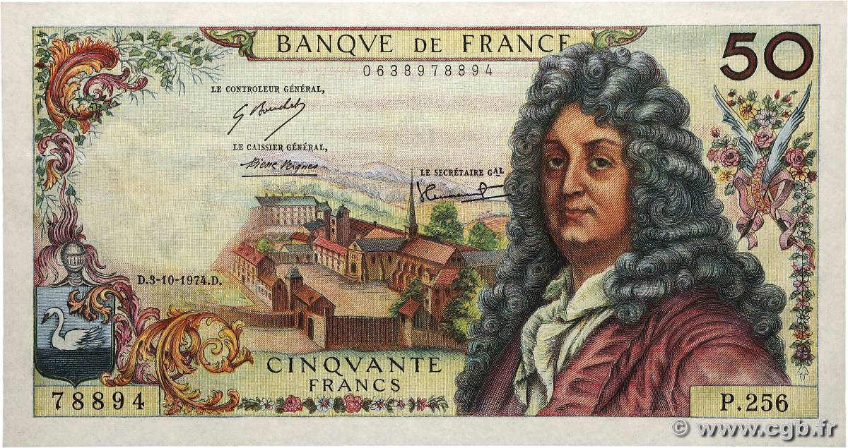 50 Francs RACINE FRANCIA  1974 F.64.28 SC