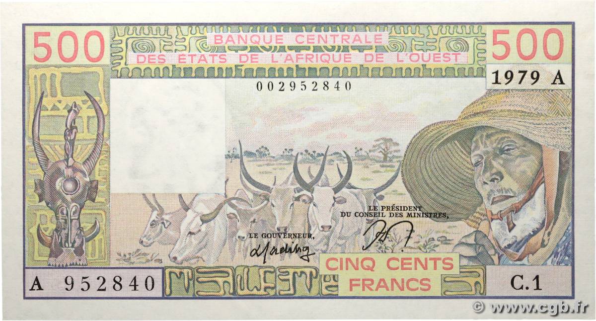 500 Francs ÉTATS DE L AFRIQUE DE L OUEST  1979 P.105Aa pr.NEUF